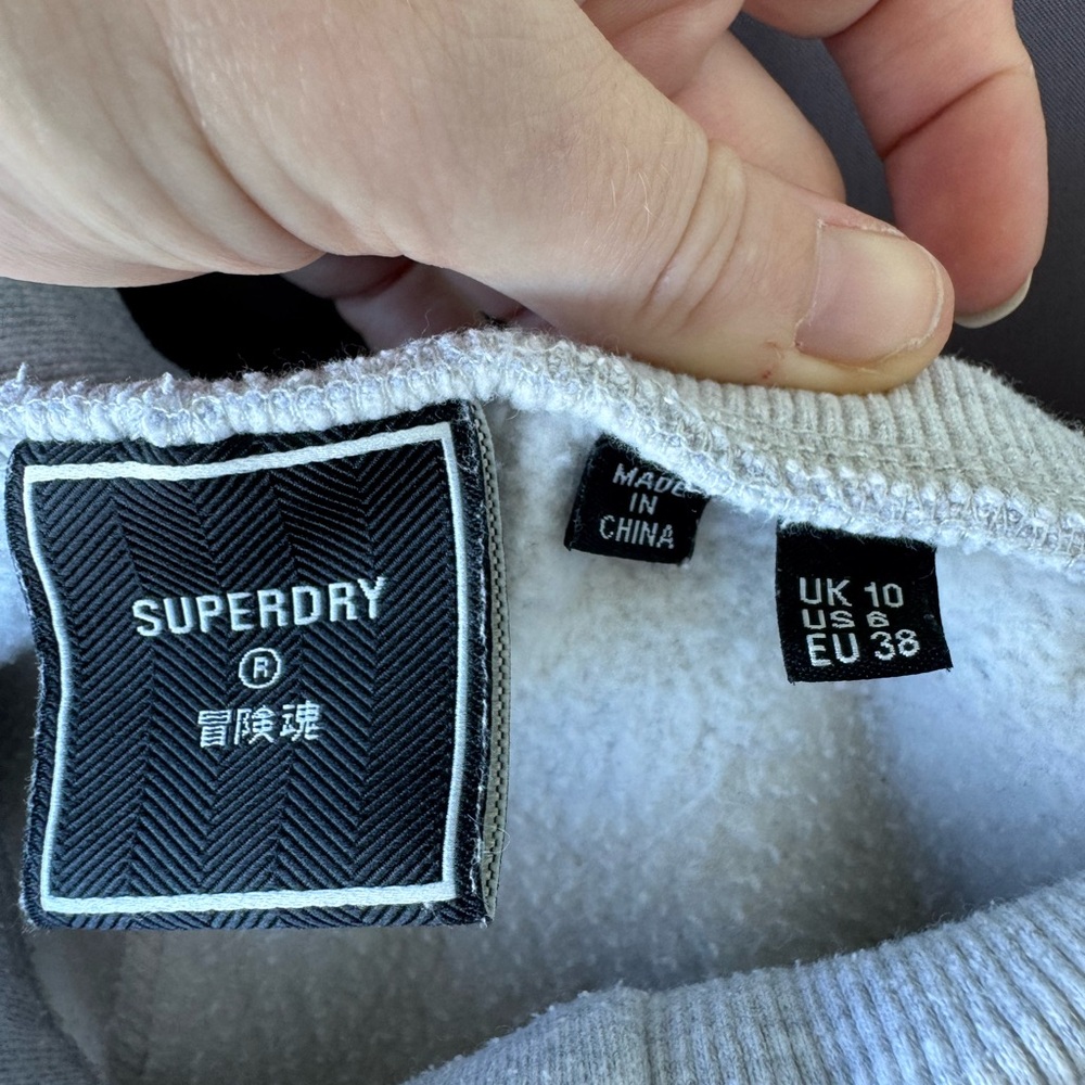 NWOT Superdry White and Black Label Sweatpants - Picture 2 of 8